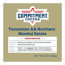 Load image into Gallery viewer, Tanzanian AA Northern Mondul Estate